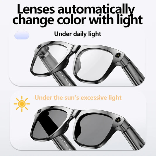 6K HD AI Smart Camera Glasses | Photochromic | Multifunction Bluetooth| Calling | Voice Assistant | Music Player | Translate