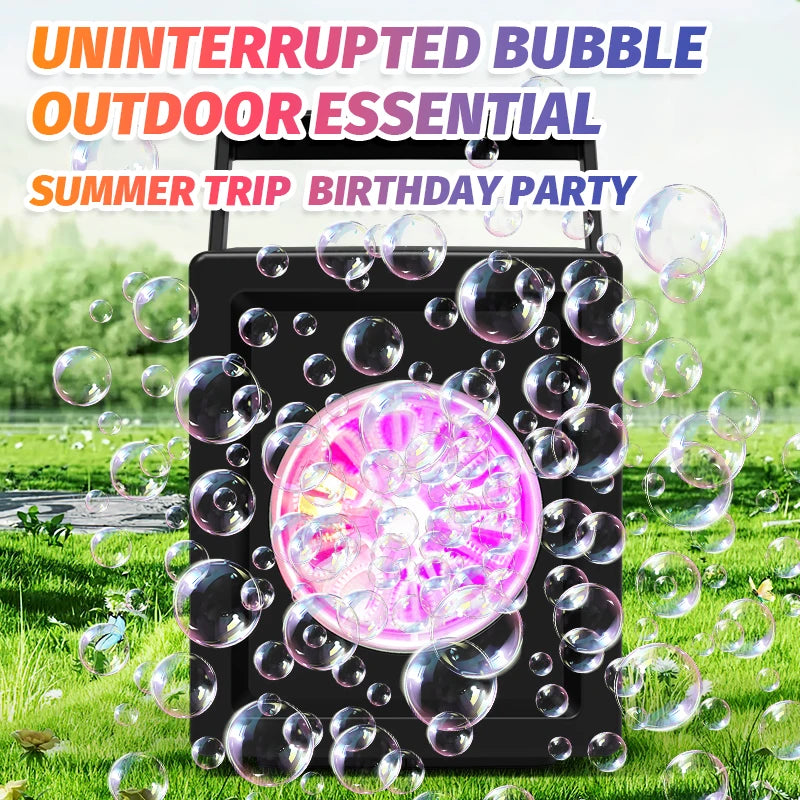 Children's Portable Blowing Bubble Machine for Birthdays & Events