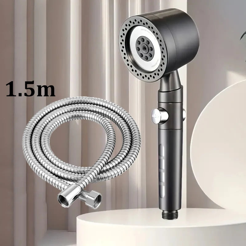 High Pressure Handheld Shower Head (5 Modes) **Water Saver**  One Button Stop