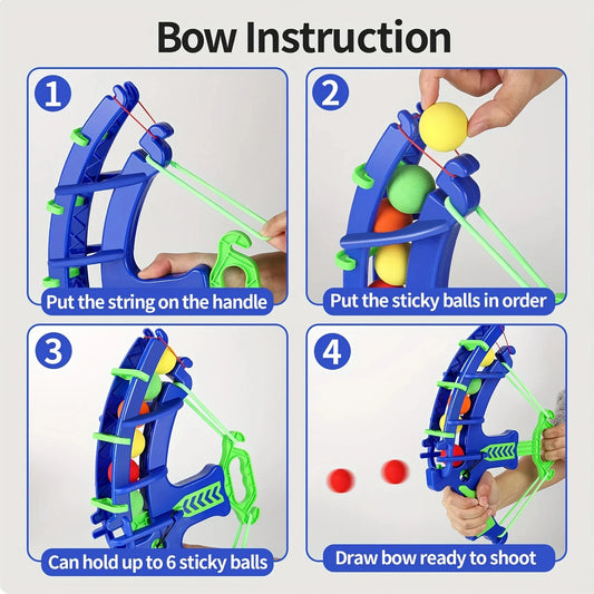 Ball Bow and Soft Balls Fun Bow N Arrow Safe for Kids Ages 4+