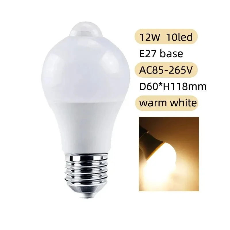 PIR Motion Sensor LED Light Bulb 12W Smart Bulb ***Motion Activated *** for Home Lighting