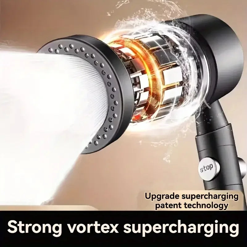 High Pressure Handheld Shower Head (5 Modes) **Water Saver**  One Button Stop