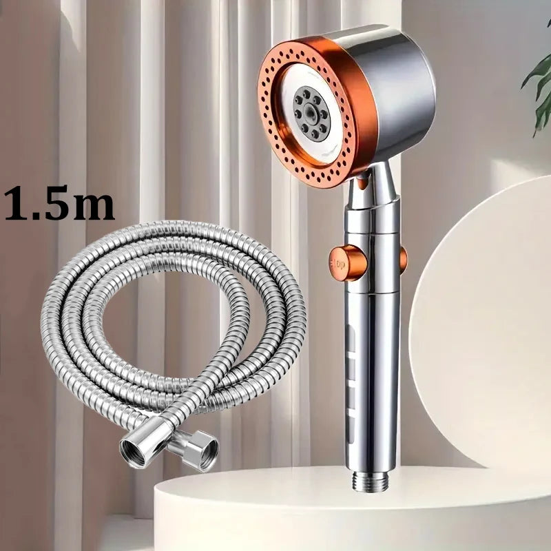 High Pressure Handheld Shower Head (5 Modes) **Water Saver**  One Button Stop