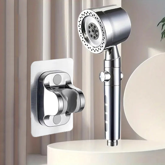 High Pressure Handheld Shower Head (5 Modes) **Water Saver**  One Button Stop