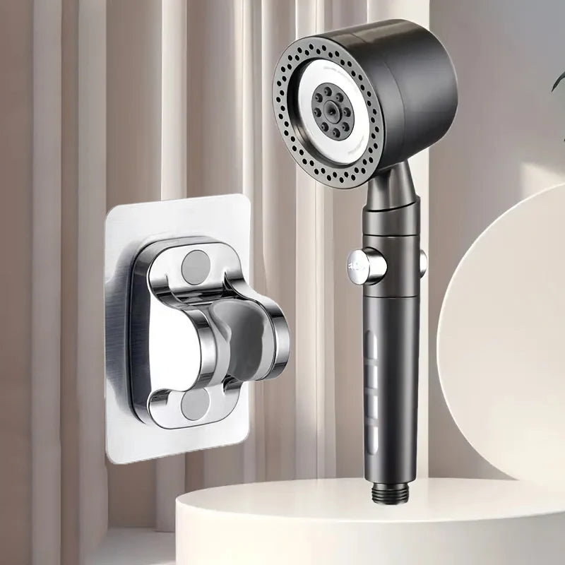 High Pressure Handheld Shower Head (5 Modes) **Water Saver**  One Button Stop