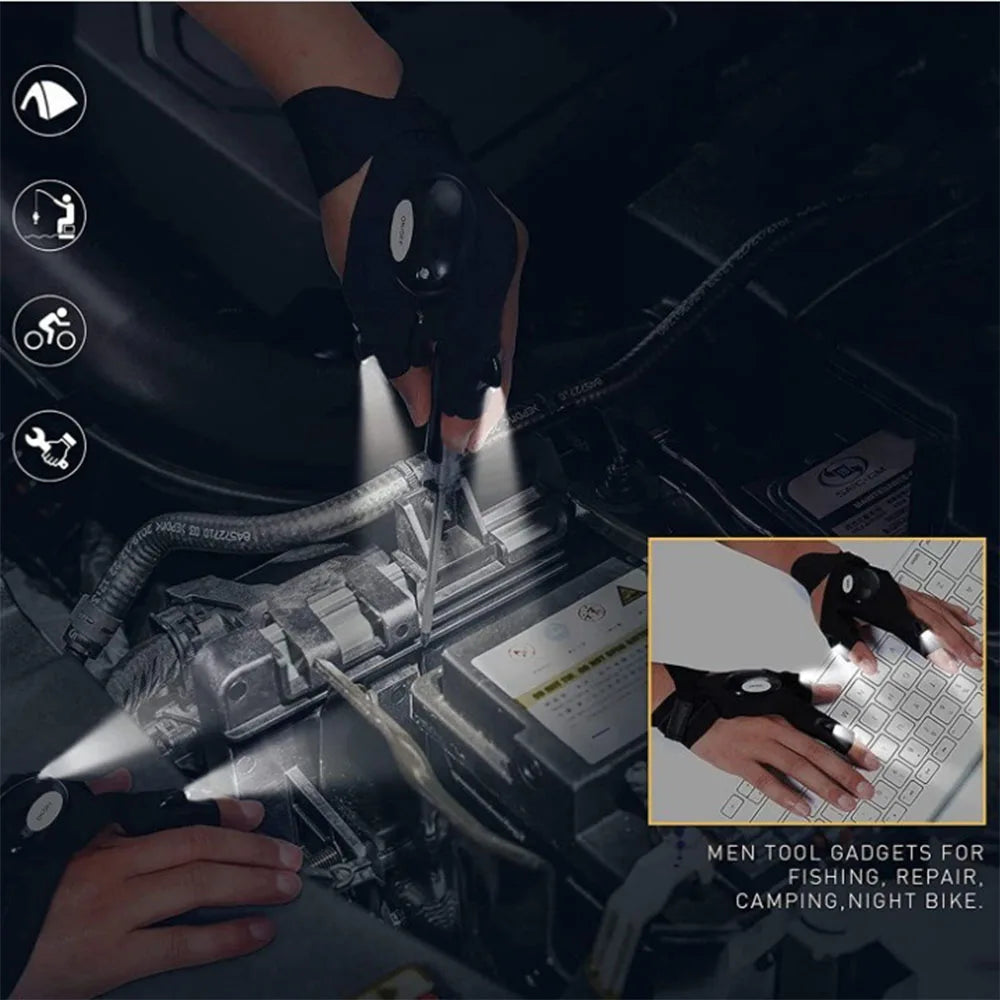 Multi Use Gloves With Lights | Glove With Led | Fingerless Light | Work Apparel